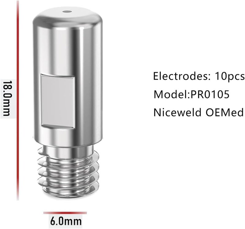 Niceweld PR0105 PD0102-10 40A Plasma Drag Tip Electrode kits Compatible with YESWELDER CUT-55DS PorCUT-65DS Pro & HARBOR FREIGHT 95136 60767 S45 Non-HF IPT40 torch,24pk - Image 2